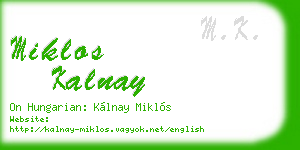 miklos kalnay business card