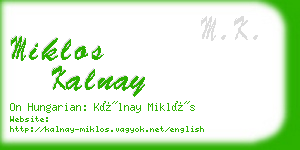 miklos kalnay business card
